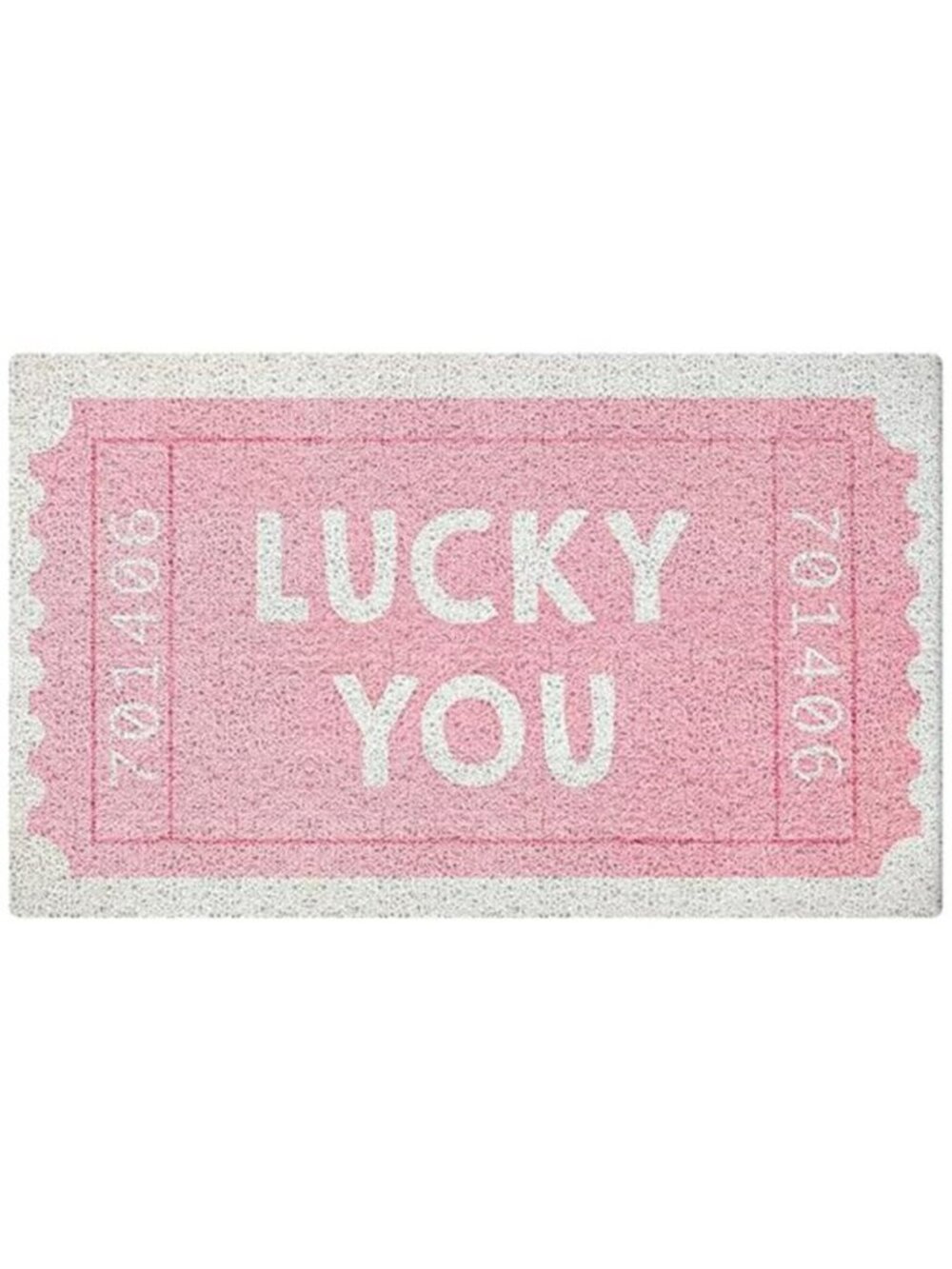 SNNDER Trendy Retro Pink Door Mat, Funky Retro Lucky You Tickets Doormat for